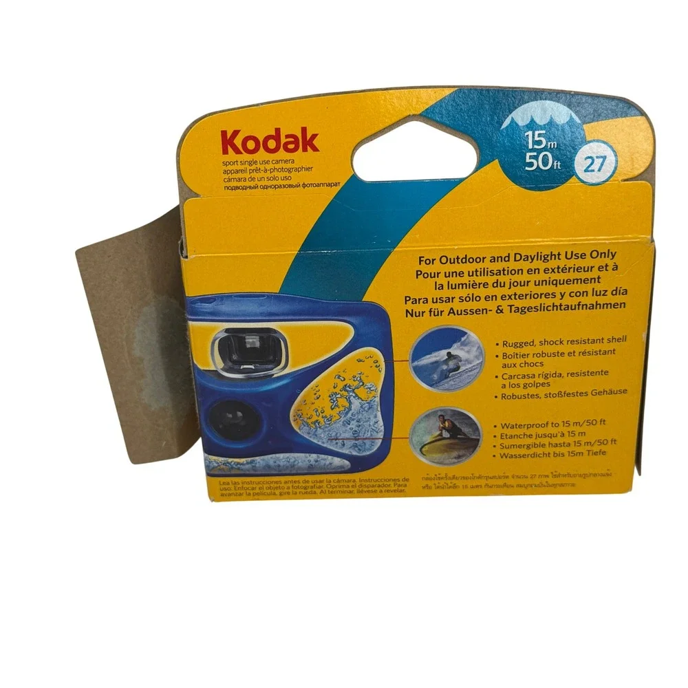 Kodak Sport Waterproof‎ 35mm Disposable Camera 27 Exp 2013 Made in Mexico